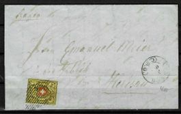 1852, 16II T.3 E-RO auf Brief von Uznach n. Herisau (15355)