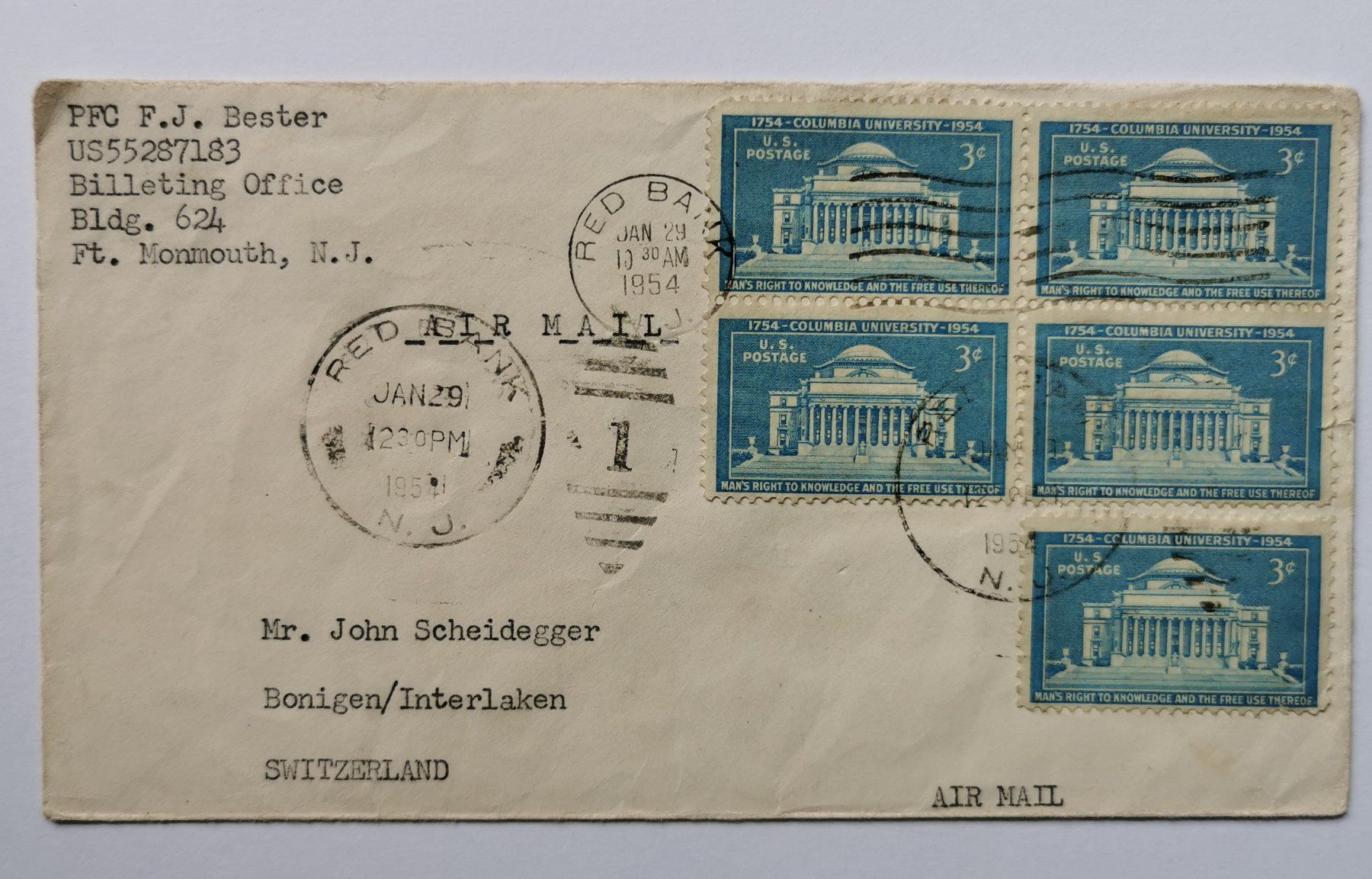 Tous les timbres: USA-Beleg 1954 – D'occasion à Aadorf par Chnorli-Furz