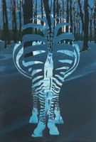SCHNEE IM ZEBRA! 1985. Surreal. Gerahmt. Einzigartig!