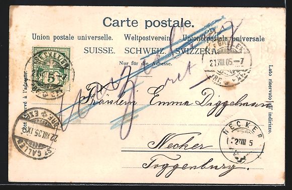 Cartes postales: Passepartout-Lithographie St. Gallen, Po – D'occasion à Berlin par bartko-reher 1