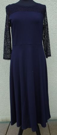 Kleid Zero Gr 40 dunkelblau spitze Cocktailkleid Maxikleid