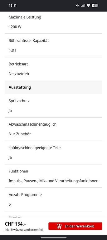 Küchengeräte: NINJA BN800CH 3-in-1 Küchenmaschine – Gebraucht aus Oberwil BL von lisagautschi 1
