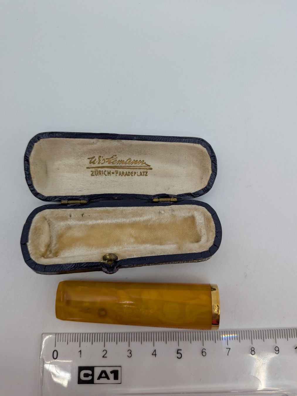 Pipe & Accessori: Antike Zigarettenspitze Bernstein mit 18 Karat Gold Ring – Usato da Emmen venduto da Brockofsky 6