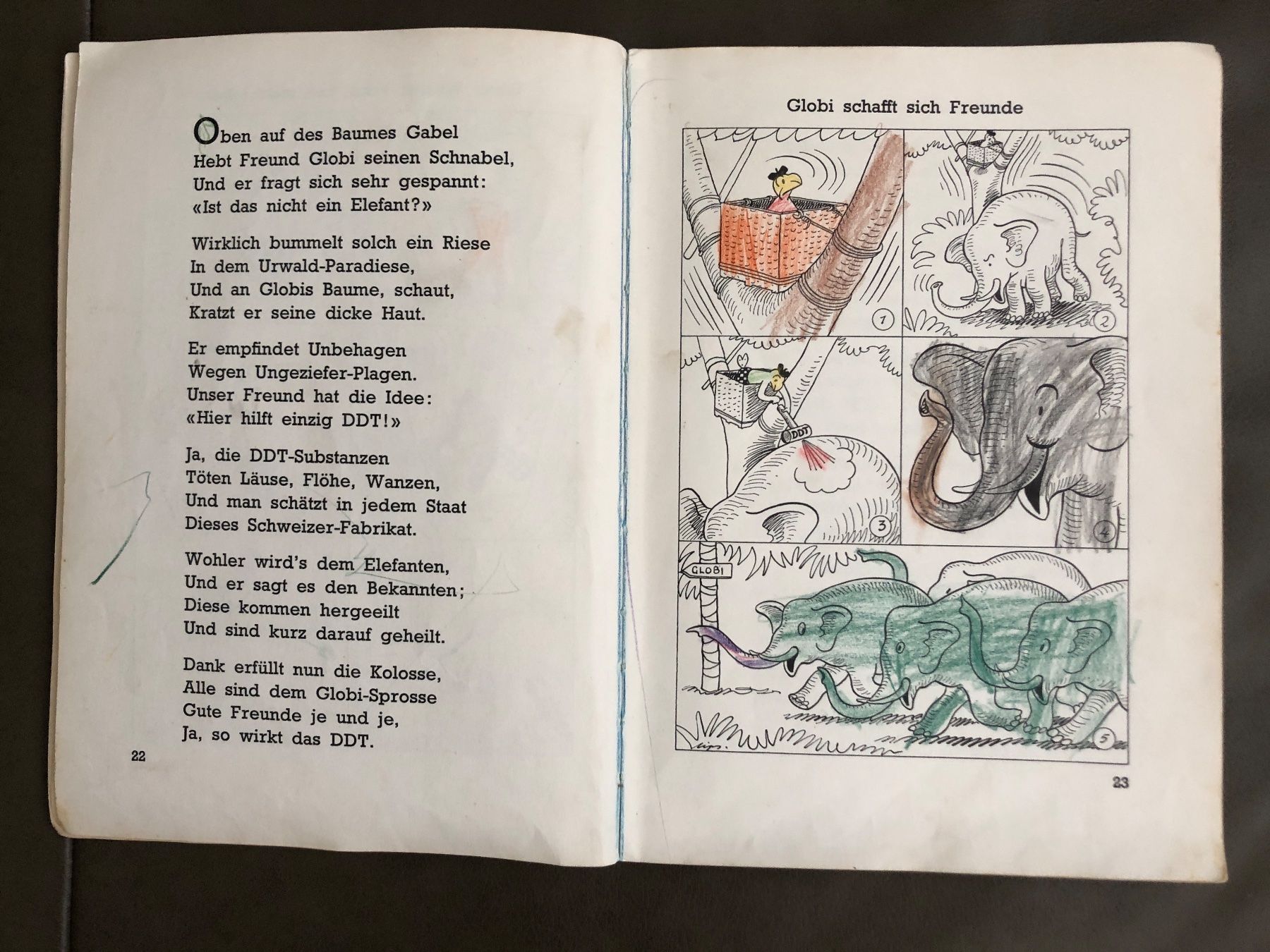 Libri: Buch Freund Globi im Urwald bemalt – Usato da Nunningen venduto da anclaudia 4