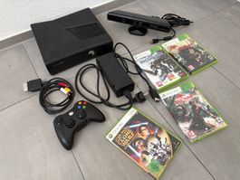 Xbox 360 Konsole mit Kinect und 5 Spielen gebraucht