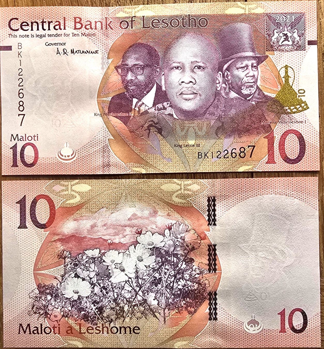 Banconote: LESOTHO  10 MALOTI 2021 (UNC) – Nuovo (secondo la descrizione) da Sonceboz-Sombeval venduto da Simuncons