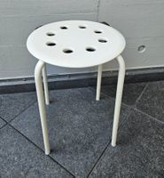 Runder Hocker weiss mit Sitzkissen gebraucht guter Zustand