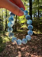 Hochwertiges Aquamarin-Armband, 13 mm große Perlen