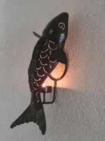Vintage Wand-Teelichthalter Fisch (Koi) aus Metall /ca. 36cm