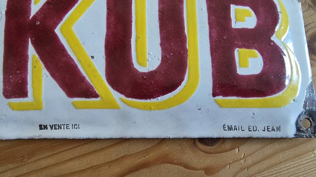Schilder: Kub Emailschild Original – Gebraucht aus Ettingen von 1964erNachtzugfahrer 3