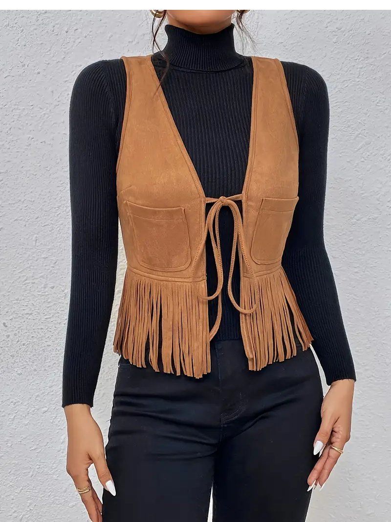 Gilets & Westen: Wildlederlook Weste mit Fransen - Grösse M – Neu und originalverpackt aus Glattbrugg von glu_qt2b 3