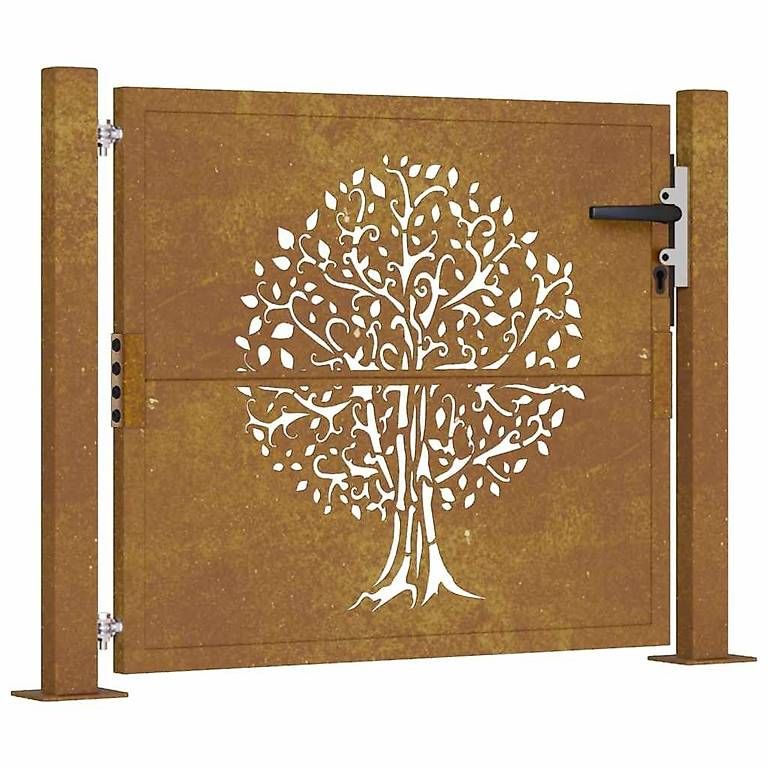 Türen: Gartentor 105x105 cm Cortenstahl Baum-Design – Gebraucht aus Zug von Cheap-Shop