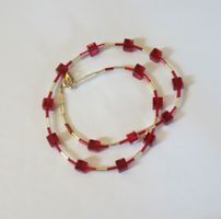 Kette Glasperlen rot