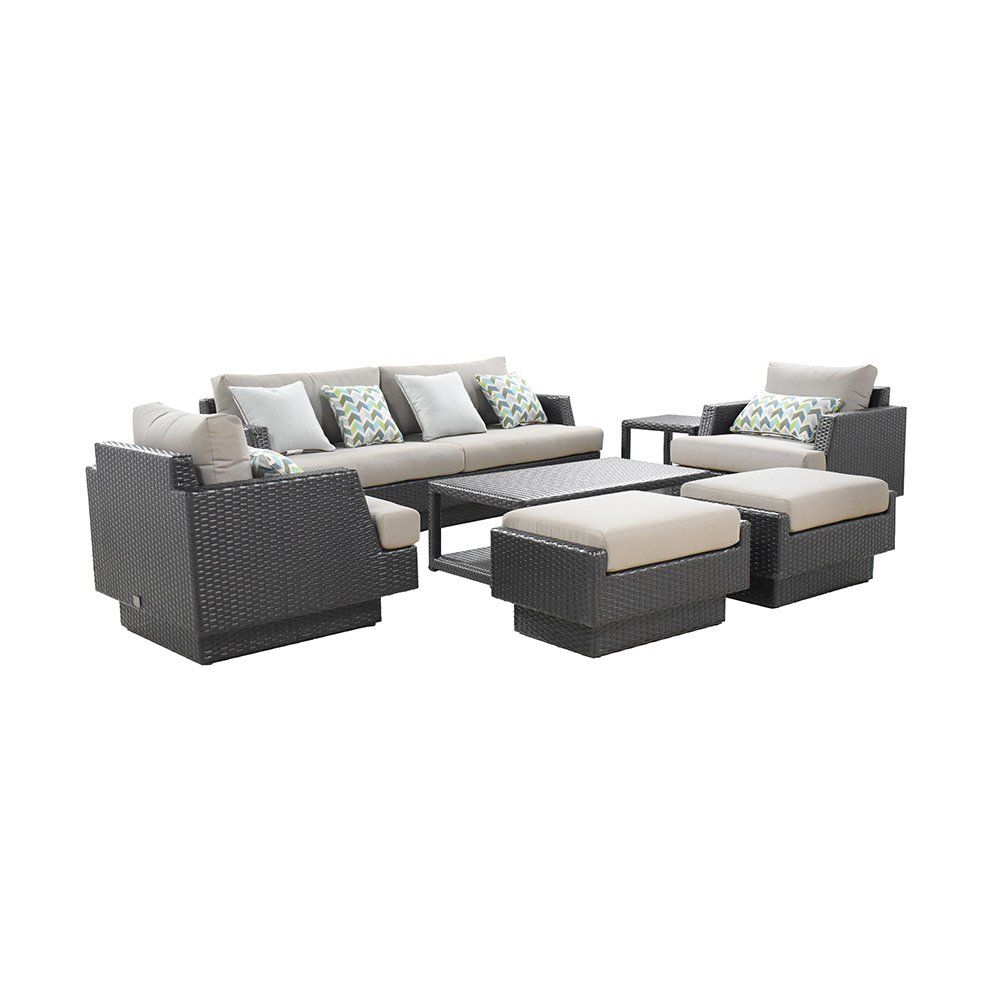 Set di tavolo e panche: Rattanlounge MELBI inkl. Abdeckung - Anthrazit – Nuovo e nell'imballaggio originale da Wallenwil venduto da toesstal-vertrieb 2