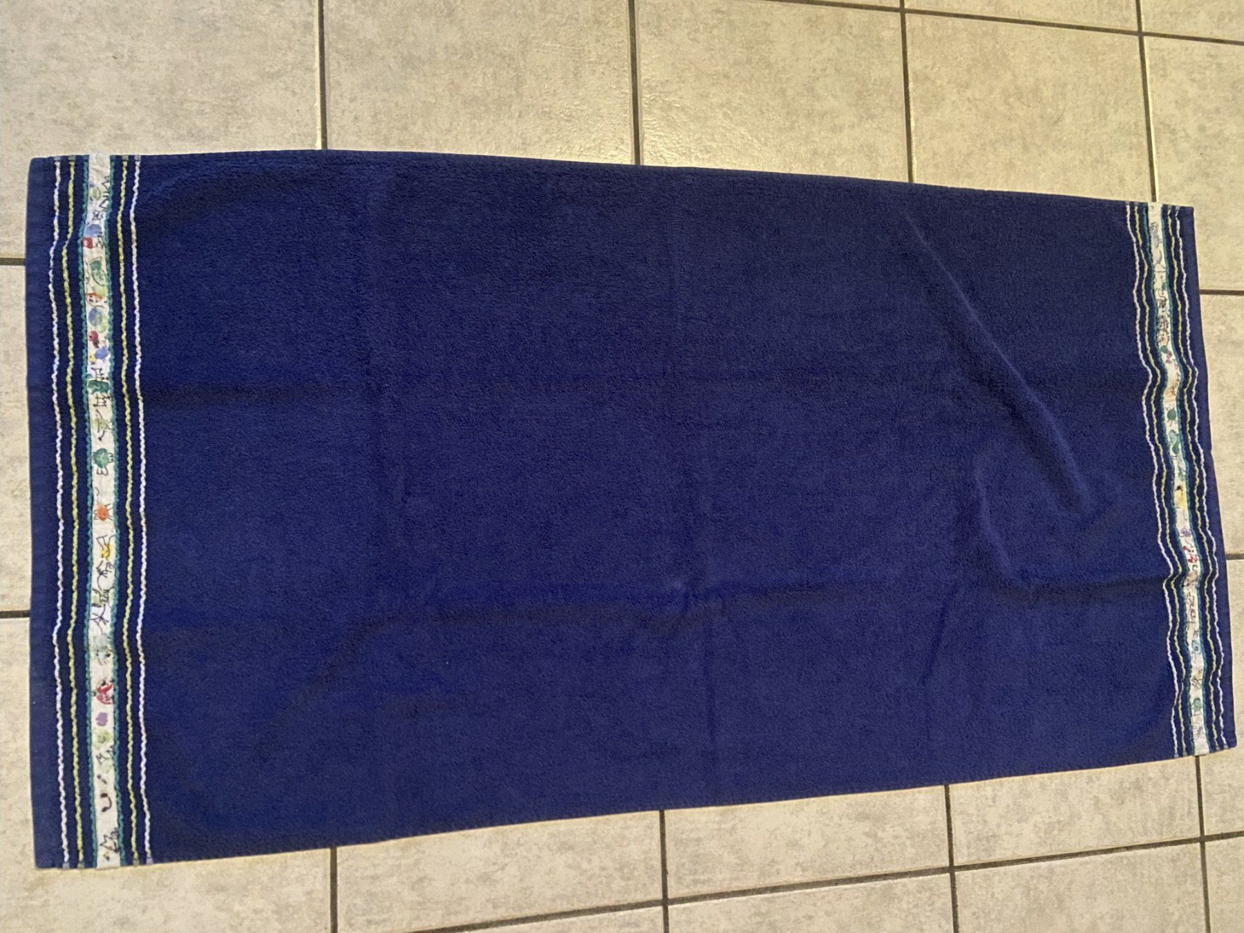 Teli da bagno: Serviette de plage originale en coton bleu, très douce! – Usato da Neuchâtel venduto da marevecor
