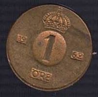 1 Öre Münze Schweden 1962 - König Gustaf VI. Adolf