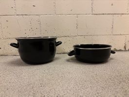 Email-Topf Set Schwarz, Vintage