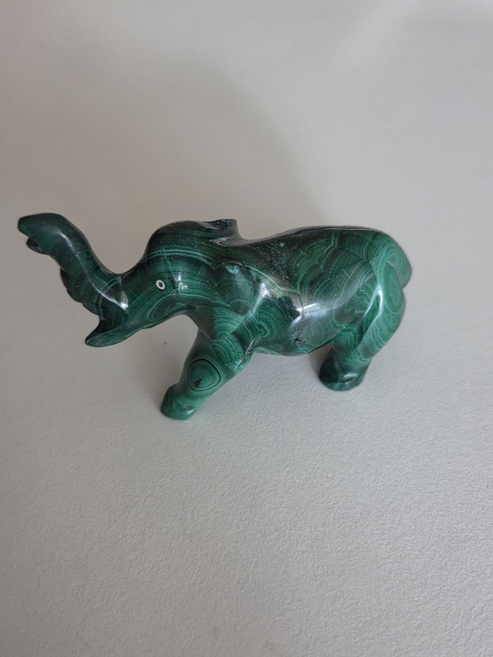Statuette: Malachit Elefant Figur, sehr detailliert, ca 5 cm – Usato da Riehen venduto da Bs75