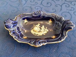 Limoges Castel Porzellanschale – Kobaltblau & Gold – France