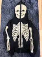 Zip Pullover mit Skelettmuster 