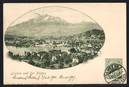 Luzern, Totalansicht mit Pilatus aus der