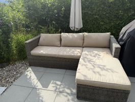 Garten Lounge Set Polyrattan braun 