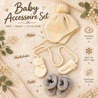Baby Winter Set - Mütze, Fäustlinge, Schuhe - 6 Monate
