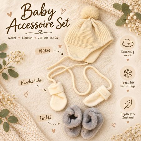 Baby Winter Set - Mütze, Fäustlinge, Schuhe - 6 Monate