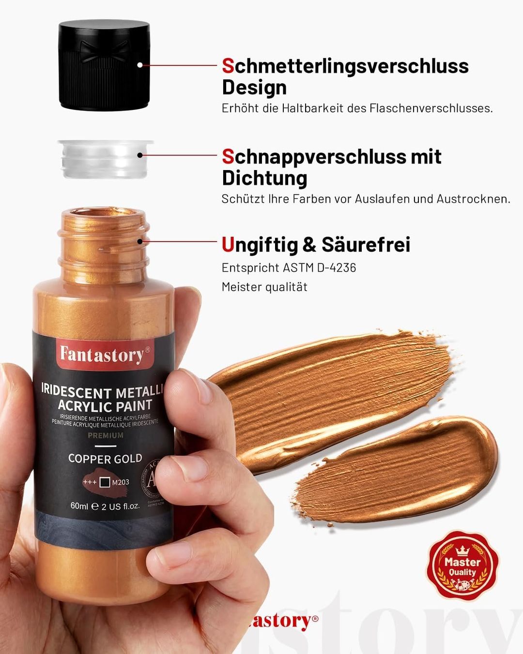 Colori: Acrylfarben Set Metallic 20x60 ml mit 12 Pinseln – Nuovo e nell'imballaggio originale da Schaffhausen venduto da mrswiss21 2