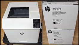 HP LaserJet Enterprise M506n PLC 6 + 2 neue Original Toner!!