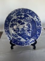 Teller / Schale , Blau-Weiss asiatisches Dekor, Kraniche