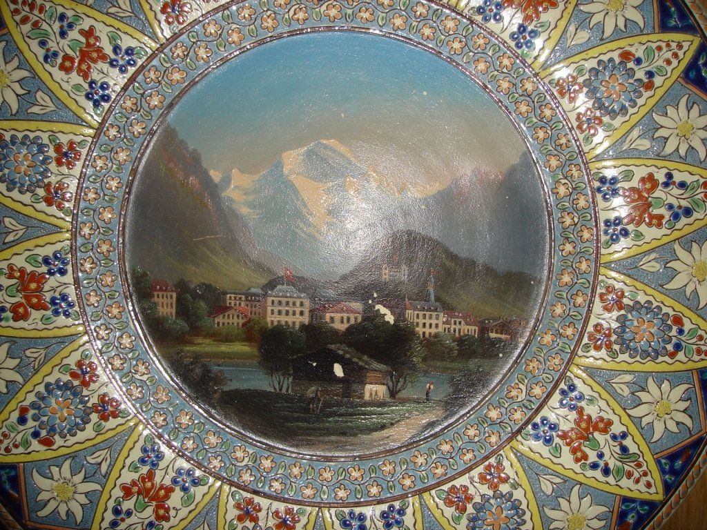 Piatti: Thoune Verdutenteller Interlaken 47cm ca.1900 – Usato da Bern venduto da Grindelwaldaus 1
