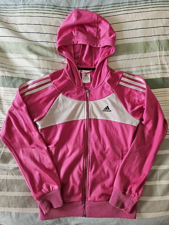2 sweats à capuche zippés Adidas enfant