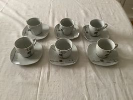 Van Well Accenta Green: 6 Espressotassen mit Untertellern