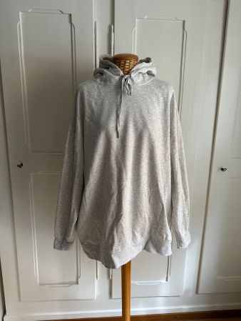 Hoodie Sweatshirt hellgrau meliert oversized M