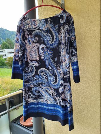 Kleid dunkelblau Paisley Muster Grösse 44 EUR