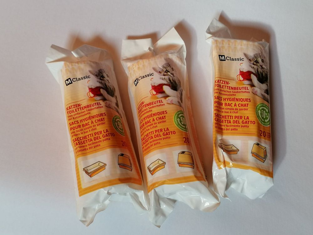 90 Stück Katzentoiletten Beutel - Mit Zugbändern 45x50cm