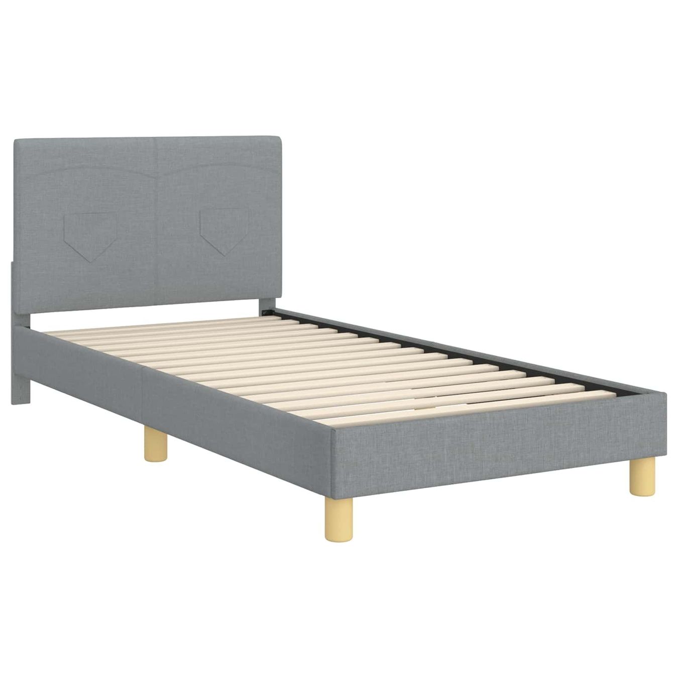 Letti: Kinderbettgestell mit Kopfteil Hellgrau 90 x 200 cm Stoff – Nuovo e nell'imballaggio originale da Zug venduto da Cheap-Shop 2