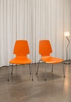2 Stühle orange/chrom - Mid Century style