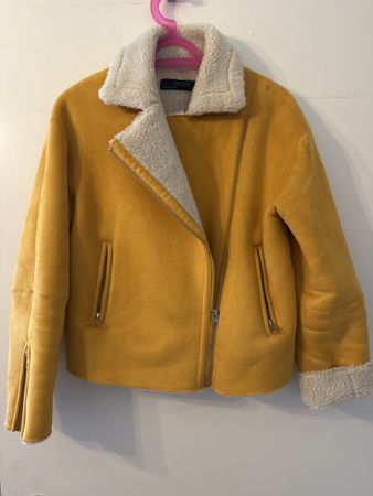 Zara Basic Jacke, Senffarben, Winterjacke, Grösse M 🧥