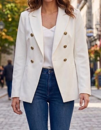 Damen Blazer weiss doppeltreihig Grösse M neuwertig