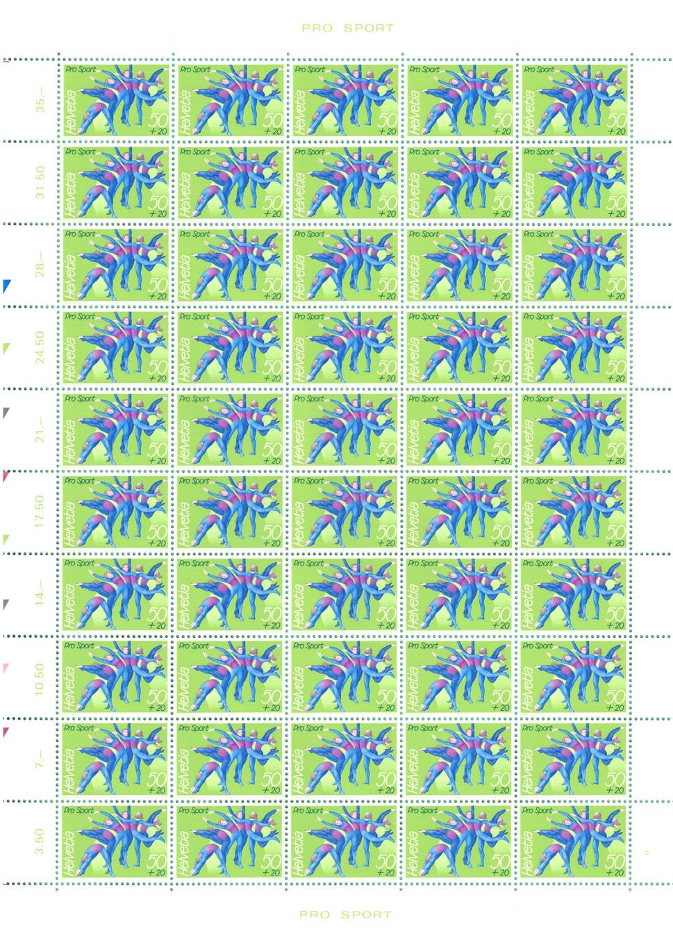 Alle Briefmarken: Bogen  postfrisch  1989   Pro Sport   Postpreis  35.00 – Neu (gemäss Beschreibung) aus Mellingen von Ginger