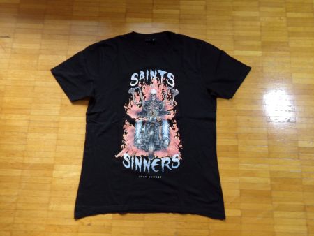 Herren T-Shirt schwarz mit Aufdruck   Gr. L