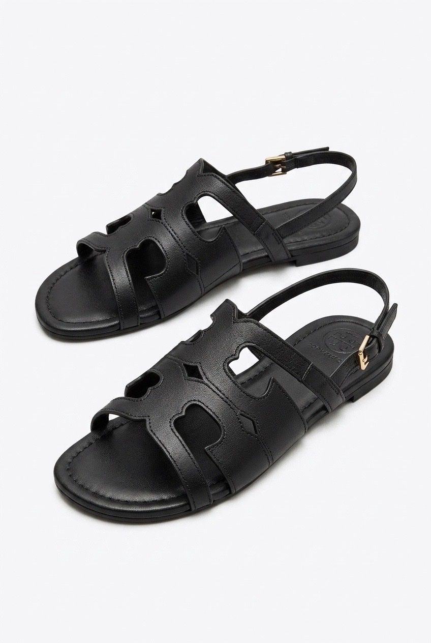 Tory Burch Scarpe da donna: Tory Burch Sandalen Schwarz Leder Gr. 37.5 – Nuovo (secondo la descrizione) da Goldau venduto da mba68 1