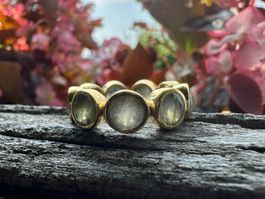 Memory Silber Ring 925 mit Labradorit  Grösse 59