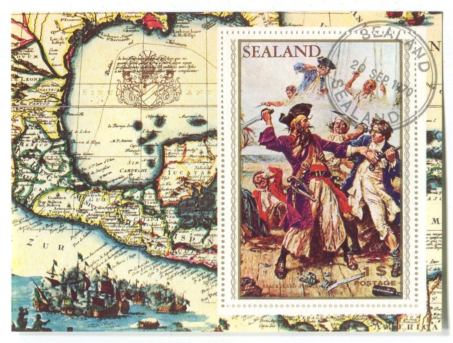 Tutti i francobolli: Block "Schiffe. Piraten". Sealand. – Nuovo e nell'imballaggio originale da Basel venduto da Butsch5