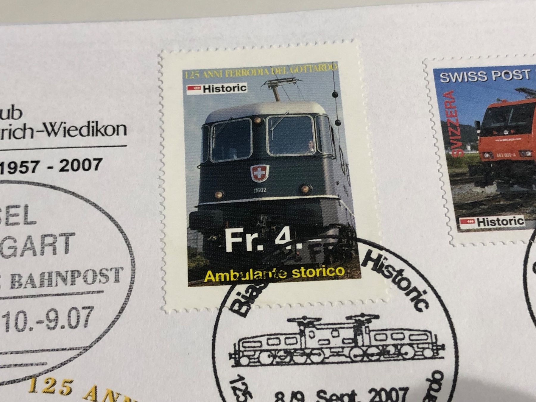 Alle Briefmarken: 1 verbotener GOTTHARD-BAHNBRIEF  von 2007 – Gebraucht aus Lufingen von Rac0 3