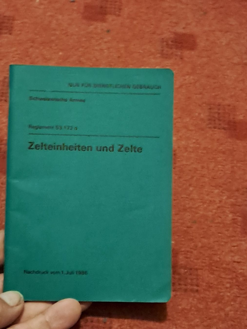 Bücher: Reglement  " Zelteinheiten und Zelte " – Gebraucht aus St.Gallen von Infanteriewerk 1