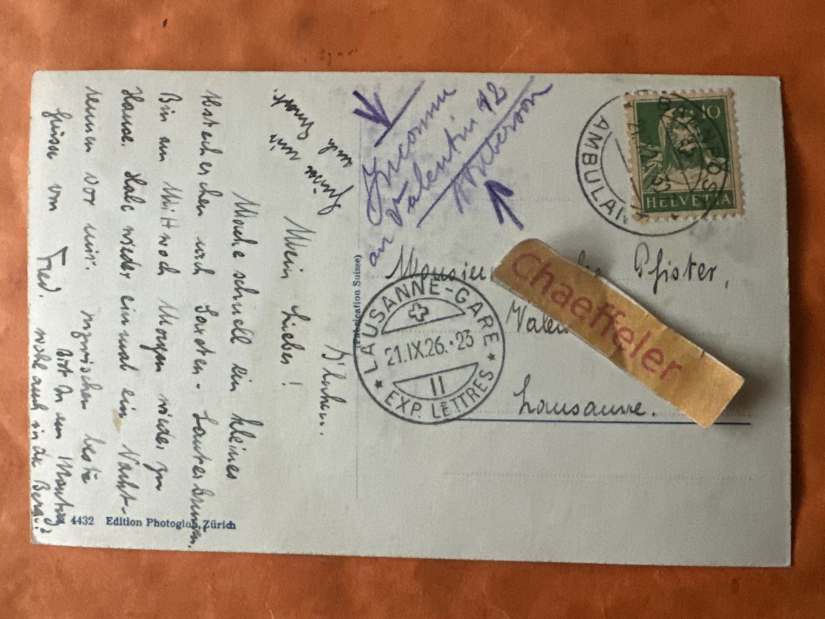 Cartoline postali: 1926 Lütschine mit Jungfrau, gebraucht! – Usato da Zürich venduto da Chaeffeler 1