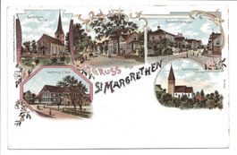 Gruss aus St. Margrethen (SG) Gasthaus Bad - Litho - 1901